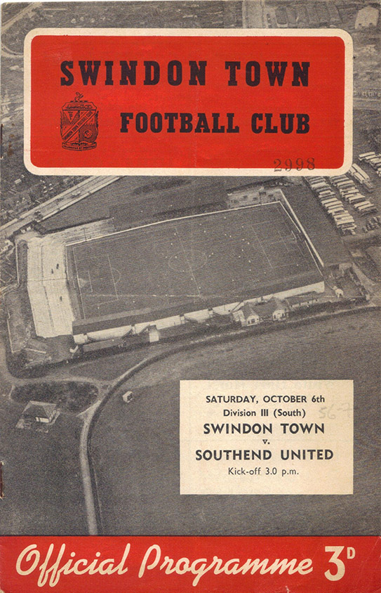 <b>Saturday, October 6, 1956</b><br />vs. Southend United (Home)
